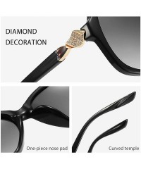 Oval Polarized Sunglasses Women Fashion Gradient Lenses Exquisite Diamond Decorated Frame UV400 Outdoor Travel Gift - CE199GN...