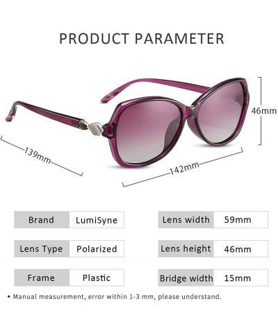 Oval Polarized Sunglasses Women Fashion Gradient Lenses Exquisite Diamond Decorated Frame UV400 Outdoor Travel Gift - CE199GN...