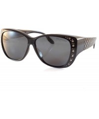 Butterfly Ladies Oversize Bling Polarized OTG Fit Over Quilted Arm Sunglasses P023 - Glossy Black Black - CG18L3MX6I9 $12.03