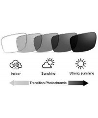 Rectangular Fashion Custom Made Nearsighted Transition Sunglasses Men's Rectangular Photochromic Optical Myopia Glasses - CM1...