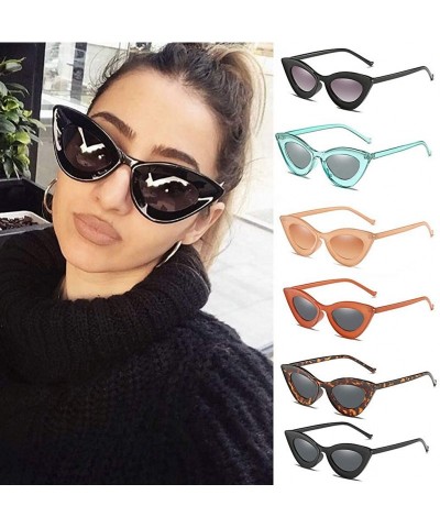 Semi-rimless Oversized Cat Eye Sunglasses for Women Polarized Trendy Mirrored Lens Driving Fishing UV Protection Eyeglass - C...