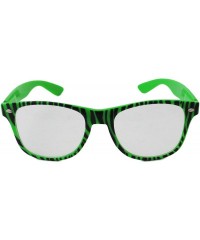 Wayfarer Wayfarer Style Multicolor Zebra Stripes Sunglasses Clear Lens - Green - CD11L1VMFQL $10.84