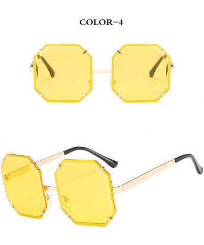 Square Ladies Retro Square Sunglasses Men and Women Gradient Sunglasses UV400 Glasses - C4 - CS18U46NGZL $15.77