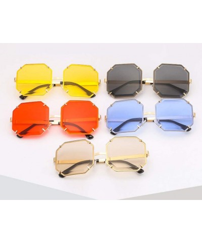 Square Ladies Retro Square Sunglasses Men and Women Gradient Sunglasses UV400 Glasses - C4 - CS18U46NGZL $15.77