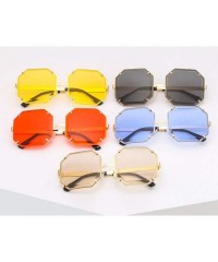 Square Ladies Retro Square Sunglasses Men and Women Gradient Sunglasses UV400 Glasses - C4 - CS18U46NGZL $15.77