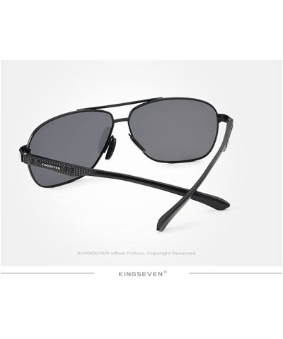 Aviator Genuine quality square aviator sunglasses fashion for men Aluminum polarized and UV400 - Gun/Grey - CO18GA4DXEI $21.53