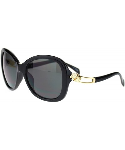 Oversized Diva Womens Coguar Temple Oversized Butterfly Fashion Sunglasses - Black Black - C911N9PKXIJ $10.21