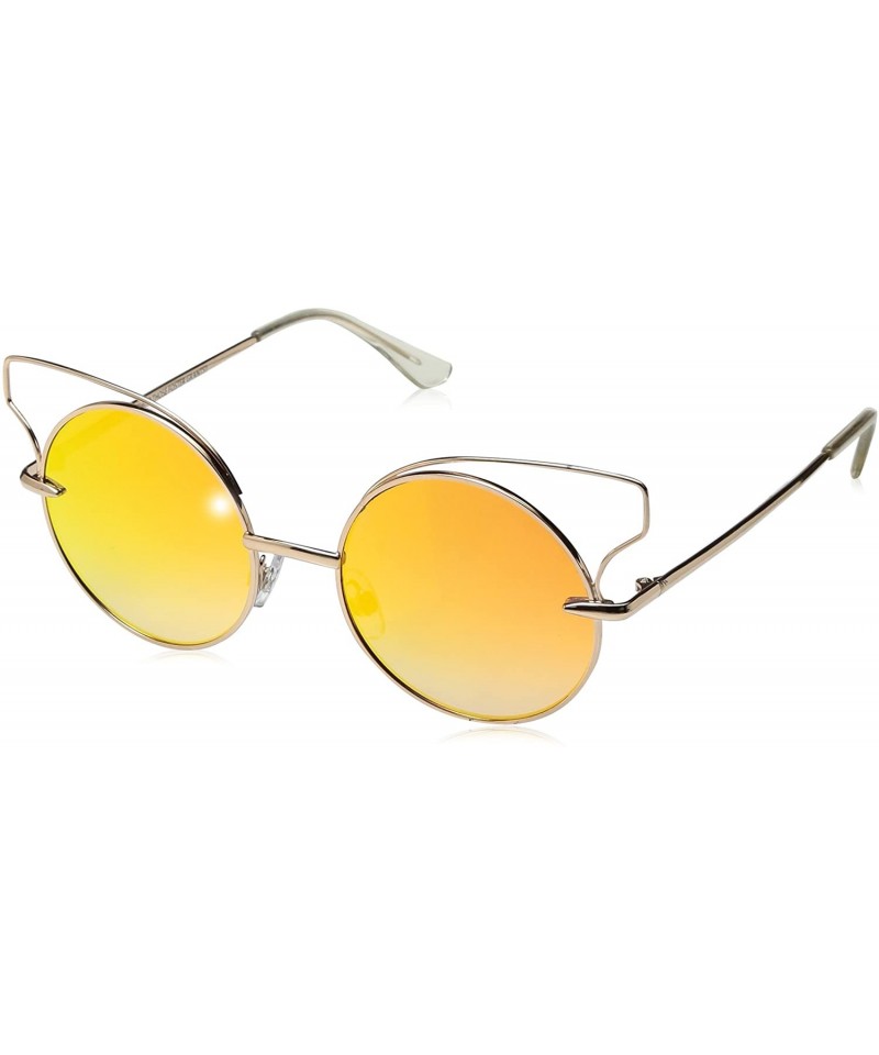 Round Item 8 Sm.1 Round Gold Women's Designer Sunglasses - C817YSMKSGI $38.60