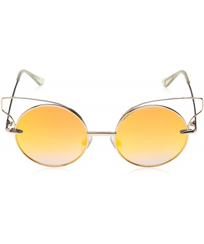 Round Item 8 Sm.1 Round Gold Women's Designer Sunglasses - C817YSMKSGI $38.60