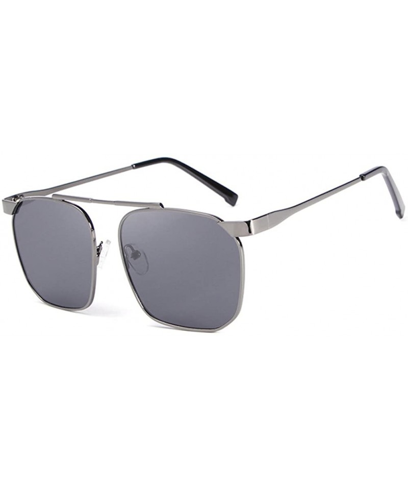 Rectangular Fashion Trend Polarized Adult Driving Sunglasses Metal Frame Sunglasses UV 400 Protection - Grey - C418GL42MQ9 $2...