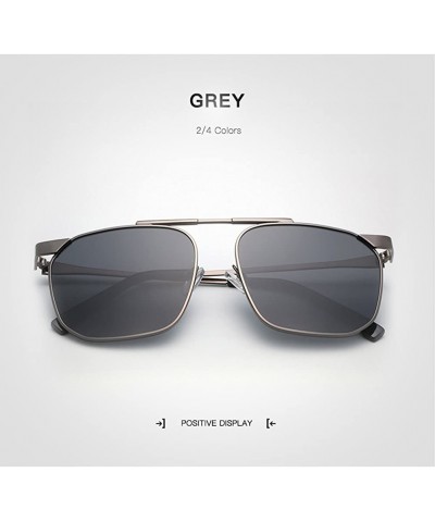 Rectangular Fashion Trend Polarized Adult Driving Sunglasses Metal Frame Sunglasses UV 400 Protection - Grey - C418GL42MQ9 $2...