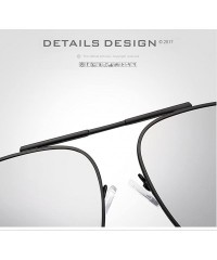 Rectangular Fashion Trend Polarized Adult Driving Sunglasses Metal Frame Sunglasses UV 400 Protection - Grey - C418GL42MQ9 $2...