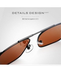 Rectangular Fashion Trend Polarized Adult Driving Sunglasses Metal Frame Sunglasses UV 400 Protection - Grey - C418GL42MQ9 $2...