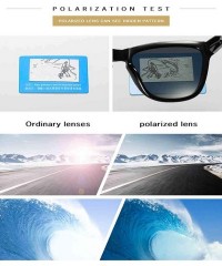 Square Sunglasses for Men and Women Classic Polarzied Composite Lens Square Driving Sun glasses - Matte Black/G15 Green - CT1...