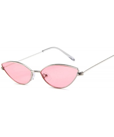 Cat Eye Fashion Vintage Cat Eye Sunglasses Women Metal Luxury Rose Gold Mirror Sun Glasses UV400 - Goldgray - C2197Y6U6CS $29.10