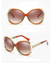 Oversized Classic style Rectangle Crystal Legs Sunglasses for Women PC UV400 Sunglasses - Brown - CR18SZUE9H9 $17.56