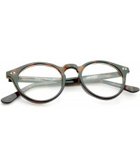 Round Retro Keyhole Nose Bridge Clear Lens P3 Round Glasses 46mm - Dark-tortoise / Clear - CO12N1O3BOH $8.49