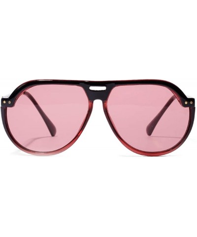 Oval Fashion Men's and Women's Resin lens Candy Colors Sunglasses UV400 - Red - CF18NEA2QT8 $10.42