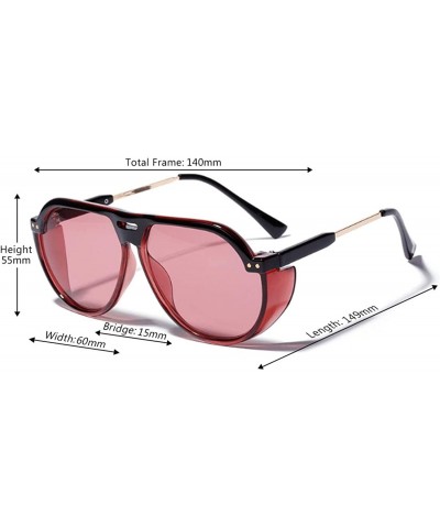 Oval Fashion Men's and Women's Resin lens Candy Colors Sunglasses UV400 - Red - CF18NEA2QT8 $10.42