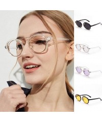 Aviator Round Frame Sunglasses - Fashion Men Women Retro Vintage UV 400 Glasses (Clear) - Clear - CQ18E4UXRH7 $7.26