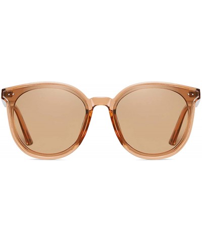 Oversized Oversized Polarized Sunglasses for Women-Big Round Retro Shades UV Protection 8068 - Brown - CM197CRE2XG $8.60