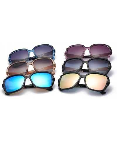 Oversized Sunglasses Women Polarized UV-Proof Gradient Rimmed Oval Glasses Casual Cool - Brown Frames Brown Lens - C718GD035K...