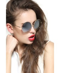 Aviator Oversized Round Circle Mirrored Hippie Hipster Sunglasses - Metal Frame - Mercury - C212GJ4YSFP $17.04