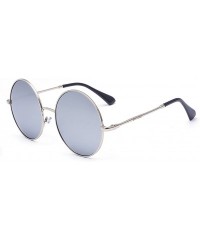 Aviator Oversized Round Circle Mirrored Hippie Hipster Sunglasses - Metal Frame - Mercury - C212GJ4YSFP $17.04