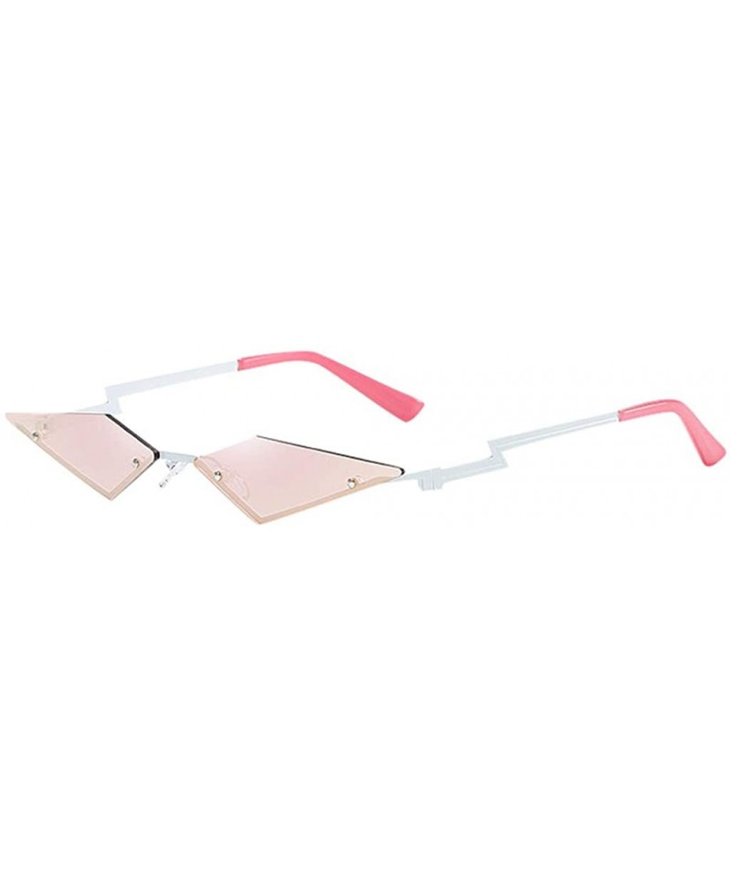 Wrap Protective Glasses Sunglasses Female Frameless Sunglasses Wings Goggles Fashion Collocation - Pink - CF190HS36IW $15.80