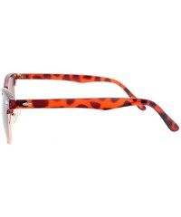 Rimless TZ130b Unisex Vintage Clubmaster Half Frame Sunglasses Fashion Eyewear - Tortoise - CB180NIKI06 $7.88