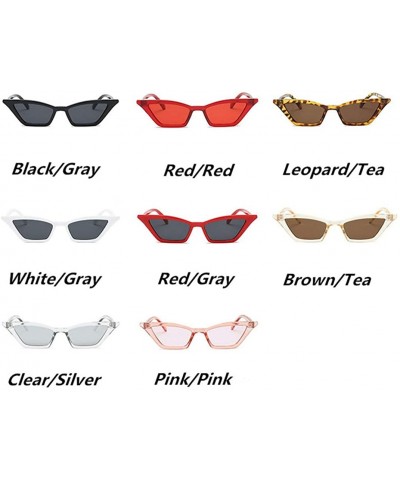 Cat Eye Vintage Sunglasses Women Cat Eye Sun Glasses Retro Small Red ladies Sunglass - Wgray - C618WZUGXRQ $20.46