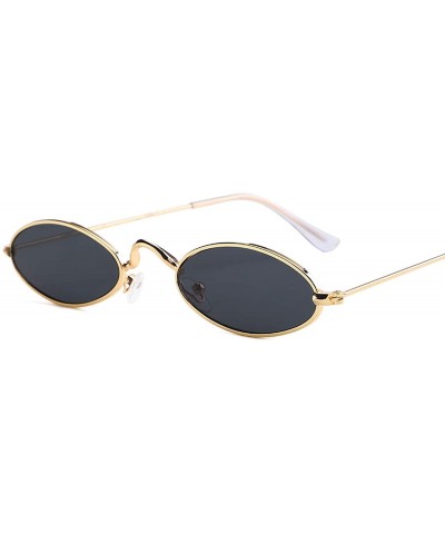Oval Classic Metal Small Glasses Designer Brand Trend Sunglasses Women Sexy Adult Eyeglasses - Gold-yellow - C4197A22EXN $21.32