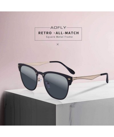 Square DESIGN Classic Women Sunglasses Retro Vintage Square Metal Frame C1Gray - C5brown - CA18XAID3YQ $17.03