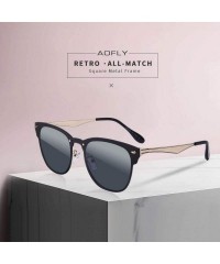 Square DESIGN Classic Women Sunglasses Retro Vintage Square Metal Frame C1Gray - C5brown - CA18XAID3YQ $17.03