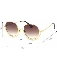 Aviator Women's Siamese Frame Sunglasses - Color Film Ocean Metal Sheet Fashion UV Protection Sunglasses - E - CH18SMWLORK $4...