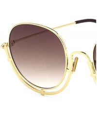 Aviator Women's Siamese Frame Sunglasses - Color Film Ocean Metal Sheet Fashion UV Protection Sunglasses - E - CH18SMWLORK $4...