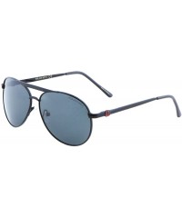 Aviator Polarized Thin Temples Round Modern Aviator Sunglasses - Black - CO199D4NAZ7 $18.94