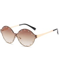 Sport Classic Oval Rivet Sunglasses for Women Studded Eyeglasses UV400 Protection WS074 - CT190HOZIQM $7.64