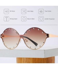 Sport Classic Oval Rivet Sunglasses for Women Studded Eyeglasses UV400 Protection WS074 - CT190HOZIQM $7.64