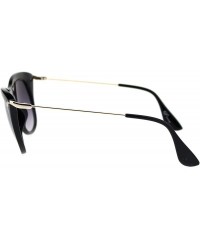 Oversized Womens Designer Fashion Chic Cat Eye Plastic Sunglasses - Black Smoke - CN18RRKNA67 $11.40