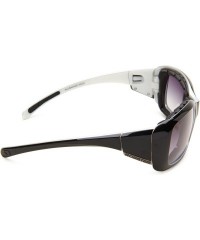 Rectangular Ava Convertible Rectangular Sunglasses-Black & White Frame/Smoked Anti Fog Lens-One Size - CS1196G275H $34.17