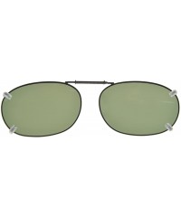 Rectangular Metal Frame Rim Polarized Lens Clip On Sunglasses 2 1/16"x1 3/8" - G15 - CU183K8NLD5 $15.62