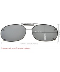 Rectangular Metal Frame Rim Polarized Lens Clip On Sunglasses 2 1/16"x1 3/8" - G15 - CU183K8NLD5 $15.62