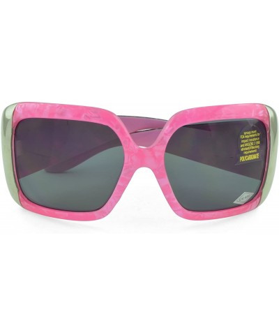 Round Women's Celebrity Style Sunglasses - Oversized Retro Style - Pink-iv - C9129K9JW9X $10.15