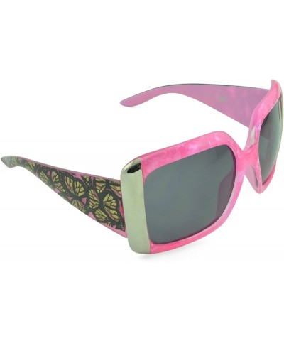 Round Women's Celebrity Style Sunglasses - Oversized Retro Style - Pink-iv - C9129K9JW9X $10.15