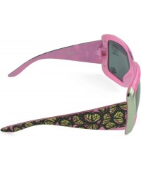 Round Women's Celebrity Style Sunglasses - Oversized Retro Style - Pink-iv - C9129K9JW9X $10.15