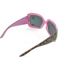 Round Women's Celebrity Style Sunglasses - Oversized Retro Style - Pink-iv - C9129K9JW9X $10.15