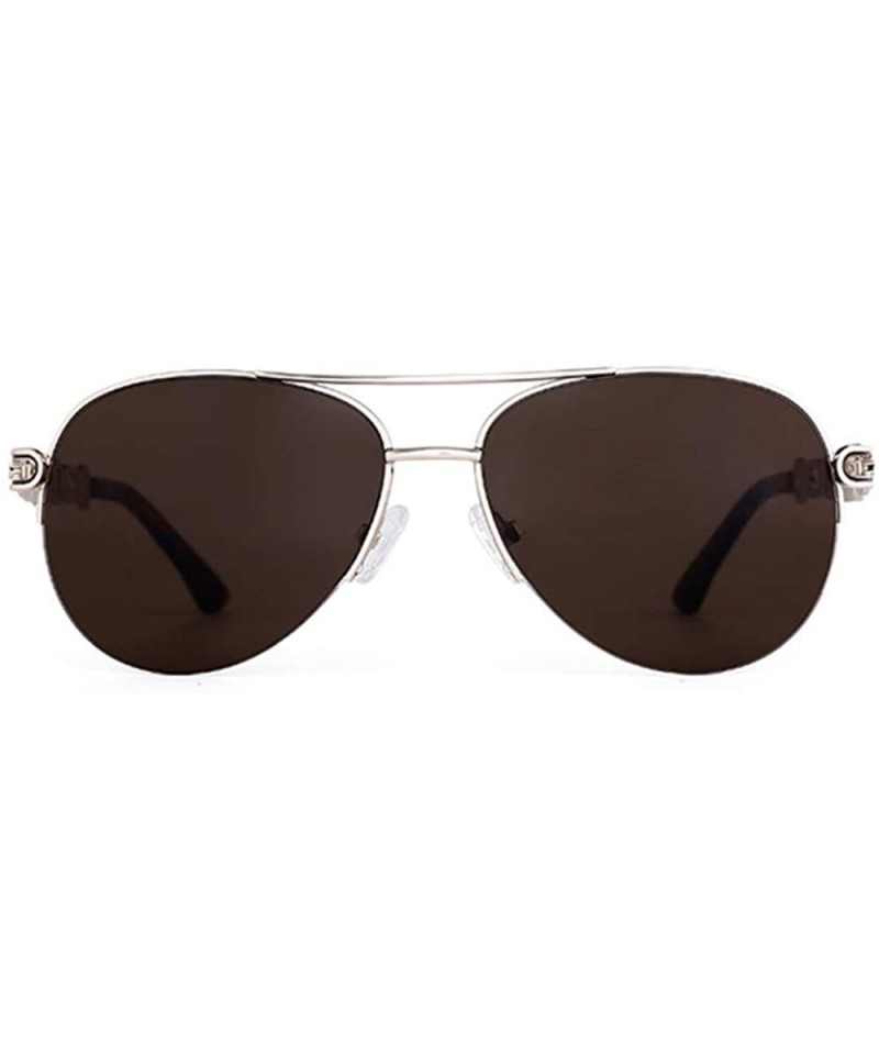 Aviator Women's Lightweight Oversized Aviator sunglasses - Mirrored Polarized Lens Men/Women - Brown - CF18SZ8S2Y5 $23.18