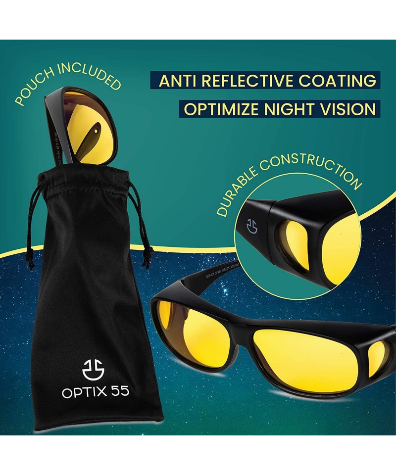 HD Day Night Driving Glasses Fit Over Sunglasses for Men & Women - Anti  Glare Polarized Wraparounds - Black - CH1820T08UI