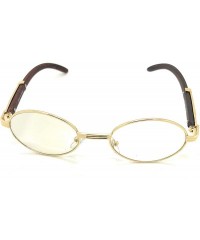 Oval Gold Clear Lens Sunglasses Art Nouveau Vintage Style Oval Men Women Eye Glasses - CP183CI0C2H $7.41